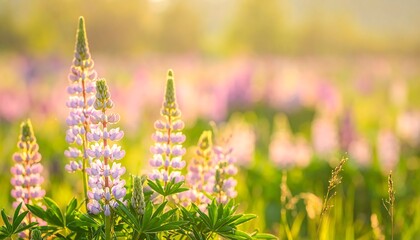 Beautiful Springtime Lupines in Bloom.