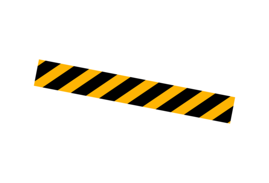 Yellow and black diagonal stripes caution tape, a symbol of warning and danger, used for safety and security