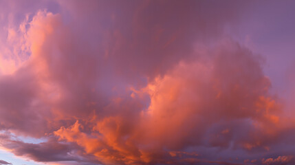 Obraz premium peace. A breathtaking sunset sky panorama with vibrant warm hues and glowing clouds. inspiring travel planning, travel magazines, designed for travel destination branding, inspires travel planning.