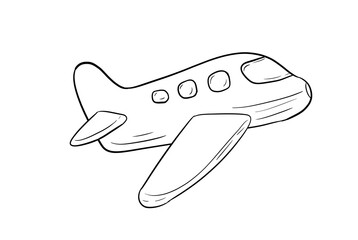 air plane cartoon digital illustration drawing isolated