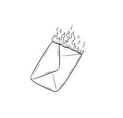 burning mail digital illustration drawing isolated