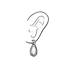 earring digital illustration drawing isolated
