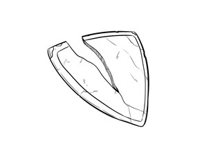 broken shield digital illustration drawing isolated