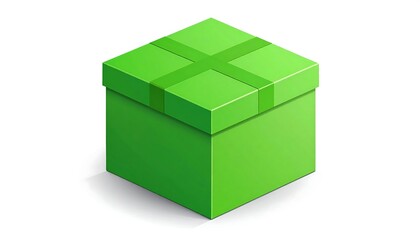 Fototapeta premium Green gift box isometric view