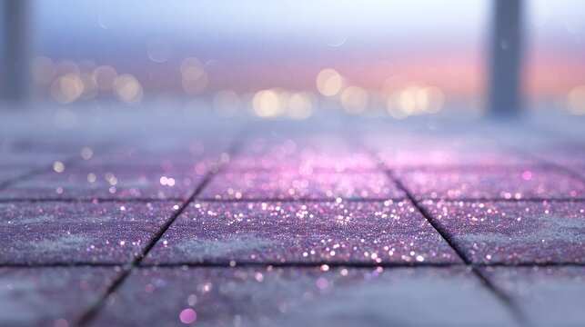 Glitter pavement cityscape