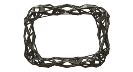 Abstract geometric frame border isolated PNG with Transparent Background