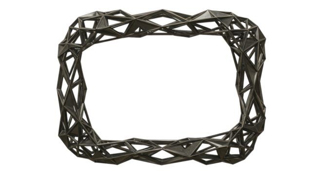 Abstract geometric frame border isolated PNG with Transparent Background