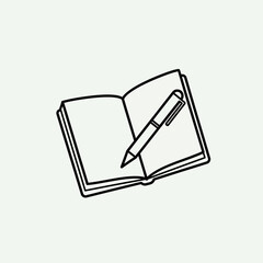 Open notebook with a pen ready for writing.