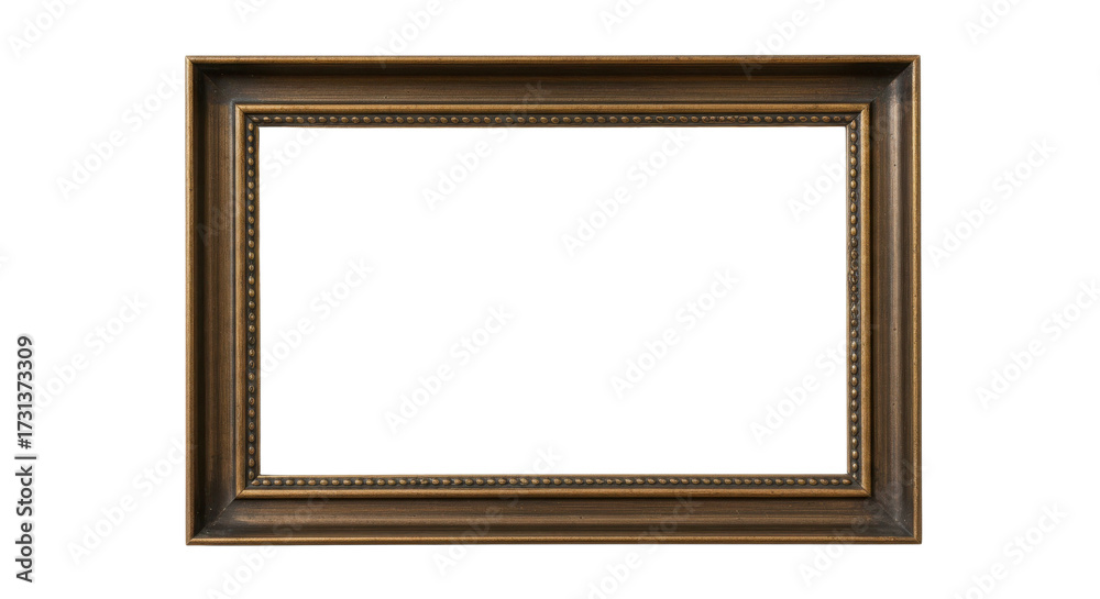Wall mural ornate golden picture frame for display and design isolated png with transparent background