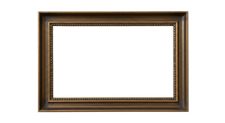 Ornate golden picture frame for display and design isolated PNG with Transparent Background