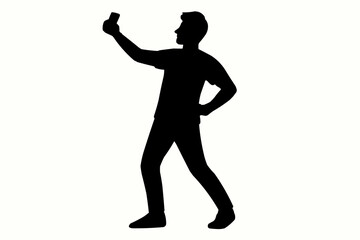 Black vector illustration of a young woman runner silhouette in action