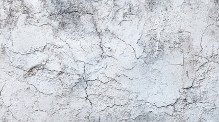 Fototapeta premium An old weathered wall with a rough texture features cracked and peeling white paint revealing a darker surface beneath creating an abstract grunge background
