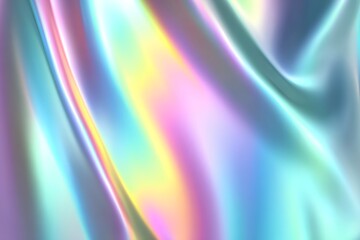 Obraz premium Iridescent Foil Texture Flowing with Pastel Color Waves