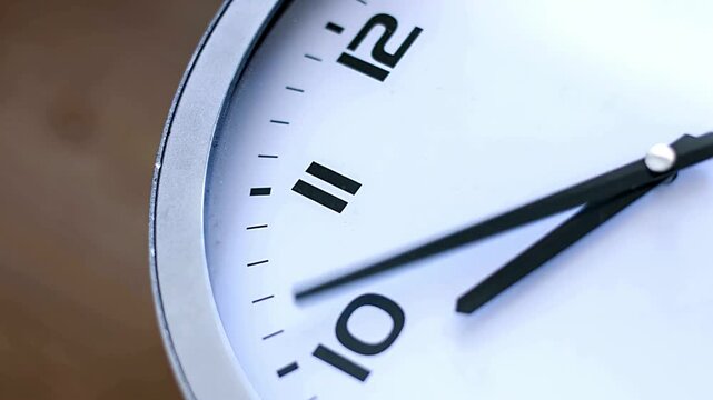 4K UltraHD closeup of timelapse Clock walking Timelapse moving fast clockwise concept hour watch