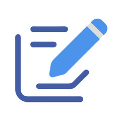 Edit Document Icon Vector Illustration with Blue and Black