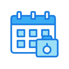 Calendar appointment icon with file; schedule organization concept