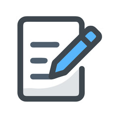 Digital document with pencil icon for creating notes and records