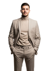 Fototapeta premium portrait of a stylish young man isolated on white or transparent background