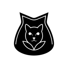 Cat Food Bag Silhouette Vector Icon
