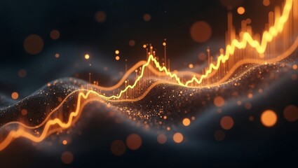 Abstract Financial Data Flow Representing Market Volatility and Opportunity

