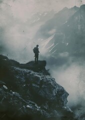 Obraz premium Go on an adventure surrounded by mountain outdoors nature hiking.