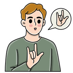 Sign language illustration character 