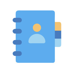 Flat design contact book with person icon illustration