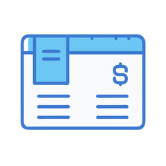 Minimalist illustration of invoice with dollar sign icon