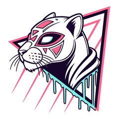  Futuristic Panther – Neon Mask Profile