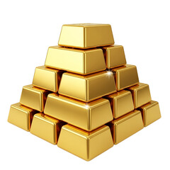 Gold Bars Stacked in a Pyramid Formation Treasure Wealth