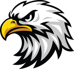 Aggressive Eagle Head Face Vector Logo
