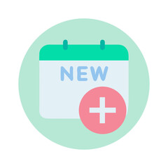 Pastel New event calendar icon on a colored background