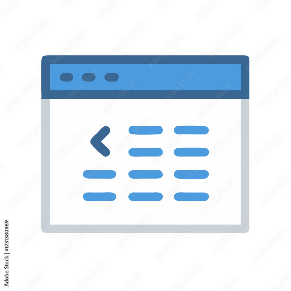 Wall mural minimalist code window icon for software and web development