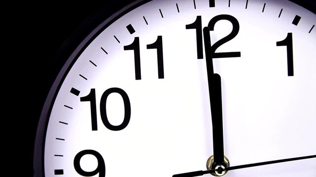 Close up white clock number moving fast forward. closeup watch timing concept business schedule hurry lifestyle