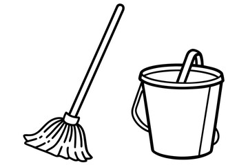 bucket and mop