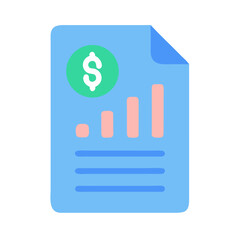 Financial report growth with dollar symbol flat vector design