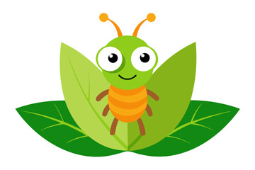 caterpillar with leaf