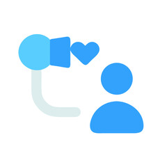 Social media interaction and engagement concept in flat design style