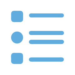 Fototapeta premium Light blue list icon against a solid black background