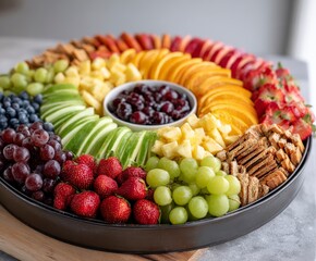 Colorful fruit platter bursting with fresh flavors, perfect for healthy snacking and parties