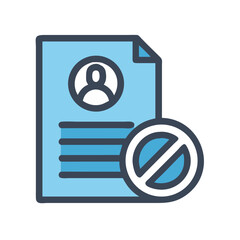 Restricted user access file icon in flat design style