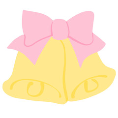 リボンのついたベルのイラスト