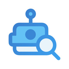 Robot search tool icon concept for digital applications