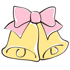 リボンのついたベルのイラスト