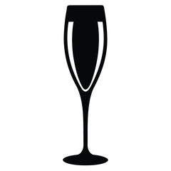 champagne glass silhouette vector icon