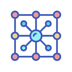 Abstract network connection diagram illustration for technology presentations