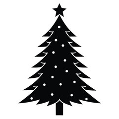 Obraz premium christmas tree silhouette vector icon