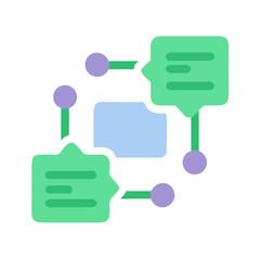 Concept of data networking with file and message icons