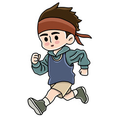 Illustration of a running sports character