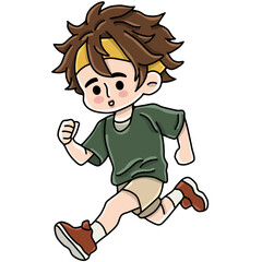 Illustration of a running sports character